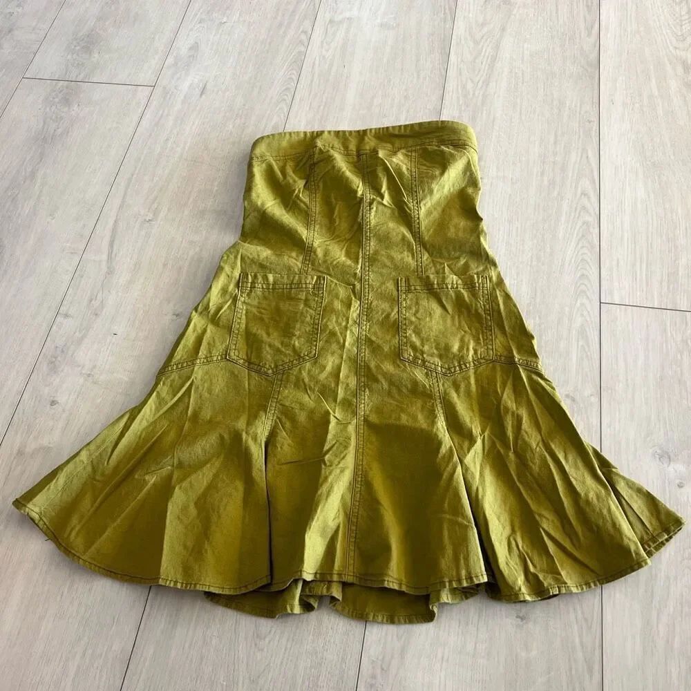BDG Green Strapless Fit and Flare Dress size M